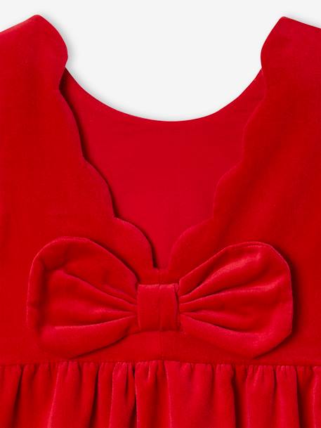 Robe de fête en velours lisse fille noeud au dos rouge 5 - vertbaudet enfant 