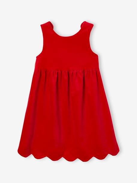 Robe de fête en velours lisse fille noeud au dos rouge 7 - vertbaudet enfant 