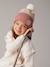 Ensemble bonnet snood moufles/mitaines colorblock fille rayé rose+vert d'eau 1 - vertbaudet enfant 
