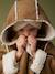 Manteau fille à capuche peau lainée réversible marron 2 - vertbaudet enfant 