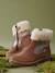 Boots enfant fille cuir fourrées et zippées camel 1 - vertbaudet enfant 