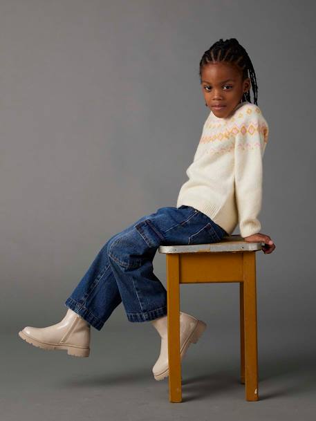 Pull jacquard fille écru 6 - vertbaudet enfant 