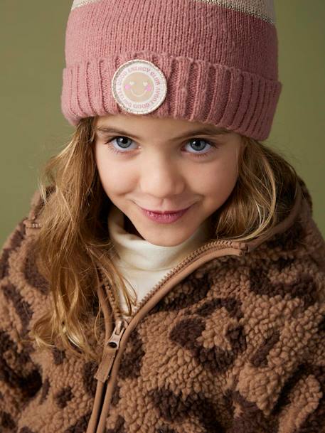 Veste fille à capuche sherpa imprimée léopard marron imprimé 2 - vertbaudet enfant 