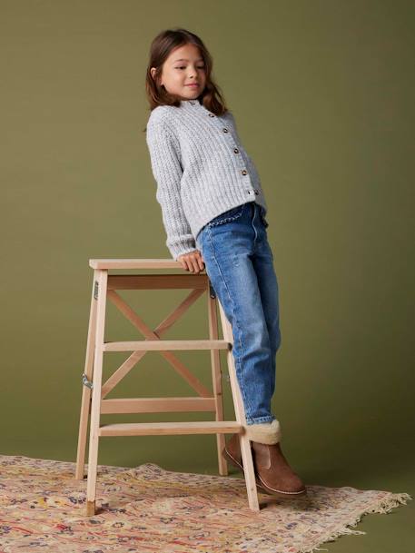 Jean fille droit MorphologiK tour de hanches Medium bleu foncé+stone 11 - vertbaudet enfant 