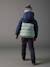 Doudoune garçon bicolore doublée polaire à capuche marron+vert sauge 14 - vertbaudet enfant 