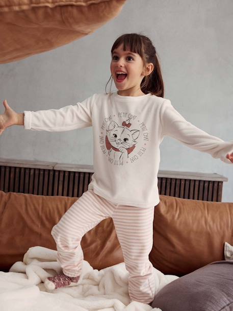 Pyjama fille velours Disney Marie Les Aristochats rose pâle 1 - vertbaudet enfant 