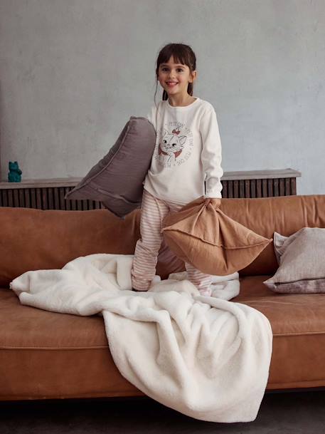 Pyjama fille velours Disney Marie Les Aristochats rose pâle 2 - vertbaudet enfant 