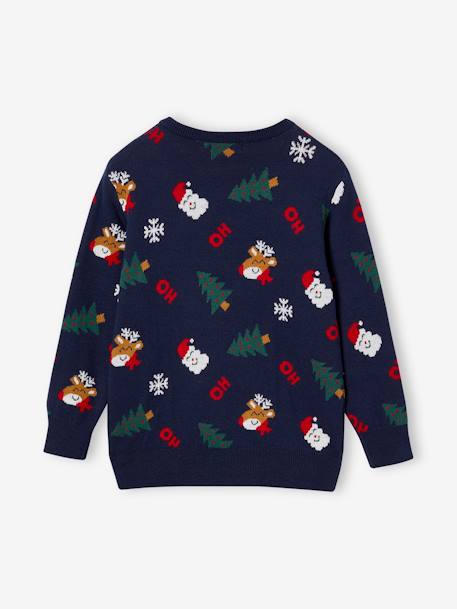 Pull Noël jacquard motifs ludiques garçon marine 5 - vertbaudet enfant 