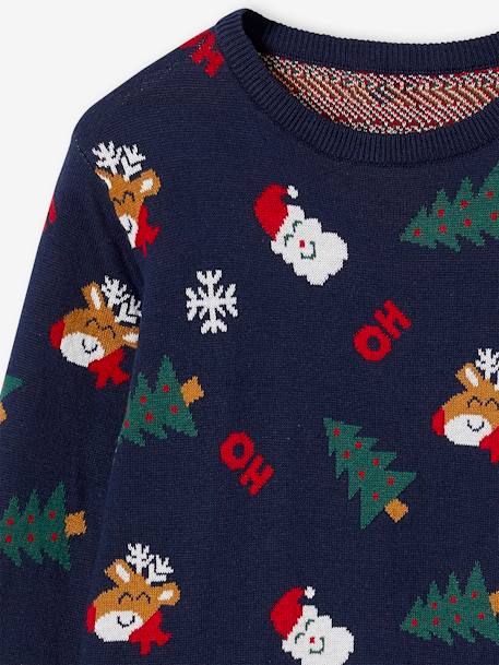 Pull Noël jacquard motifs ludiques garçon marine 6 - vertbaudet enfant 