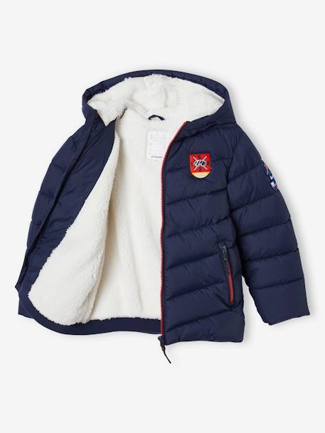 Doudoune garçon à capuche doublée sherpa spécial ski marine 2 - vertbaudet enfant 