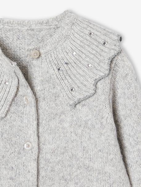 Gilet fille col à strass gris chiné 3 - vertbaudet enfant 