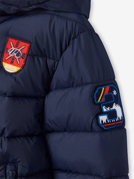 Doudoune garçon à capuche doublée sherpa spécial ski marine 5 - vertbaudet enfant 