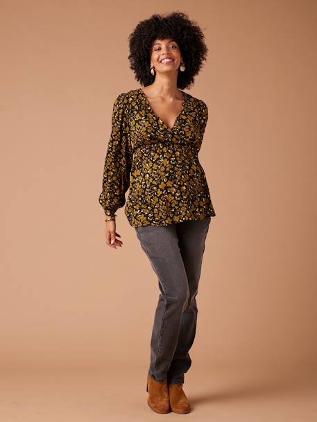 Blouse de grossesse imprimé fleurs détails irisés anthracite 5 - vertbaudet enfant 