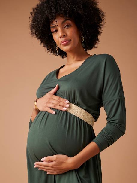 Robe grossesse FELICINEOR manches longues vert sapin 3 - vertbaudet enfant 