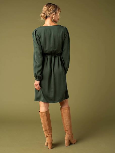 Robe Noël cache coeur de grossesse marine+vert sapin 8 - vertbaudet enfant 