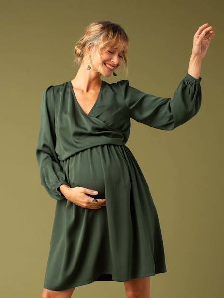 Robe Noël cache coeur de grossesse marine+vert sapin 10 - vertbaudet enfant 