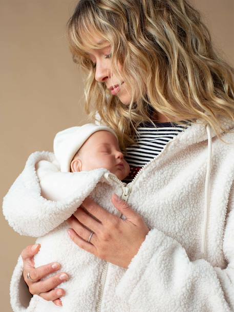 Sweat zippé en sherpa évolutif avec protège bébé écru 6 - vertbaudet enfant 