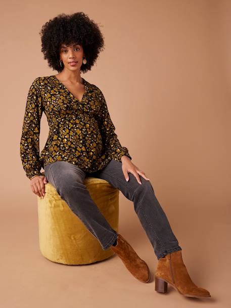 Blouse de grossesse imprimé fleurs détails irisés anthracite 6 - vertbaudet enfant 