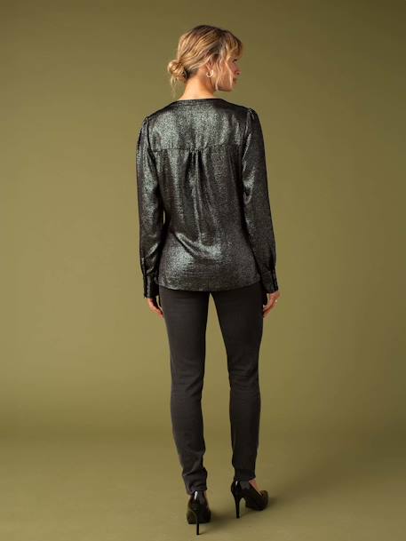 Blouse cache-coeur de grossesse effet irisé noir 2 - vertbaudet enfant 