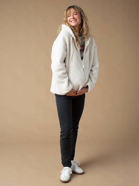 Sweat zippé en sherpa évolutif avec protège bébé écru 4 - vertbaudet enfant 