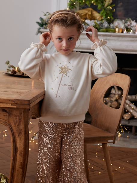 Coffret cadeau sweat noël et baguette magique écru 2 - vertbaudet enfant 