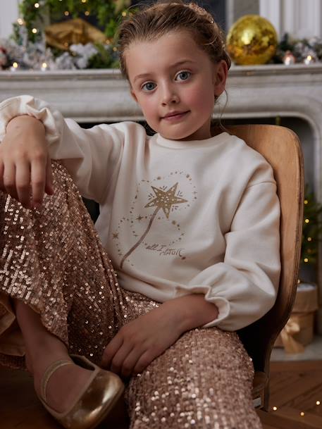 Coffret cadeau sweat noël et baguette magique écru 1 - vertbaudet enfant 