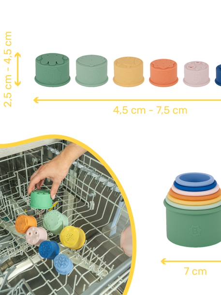 Tasses empilables silicone multicolore 3 - vertbaudet enfant 