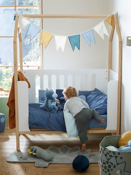 Lit bébé cabane coconut transformable banquette blanc 7 - vertbaudet enfant 