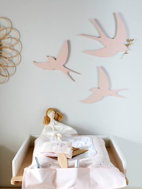 Lot de 3 hirondelles murales marron+ROSE CLAIR UNI 4 - vertbaudet enfant 
