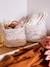 Lot de 2 petits paniers de rangement réversibles imprimé fleurs beige 1 - vertbaudet enfant 