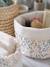 Lot de 2 petits paniers de rangement réversibles imprimé fleurs beige 2 - vertbaudet enfant 