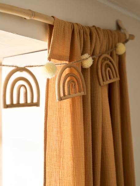 Guirlande arc-en-ciel et pompons en rotin beige 2 - vertbaudet enfant 
