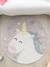 Tapis coton lavable Licorne Believe in yourself gris 1 - vertbaudet enfant 