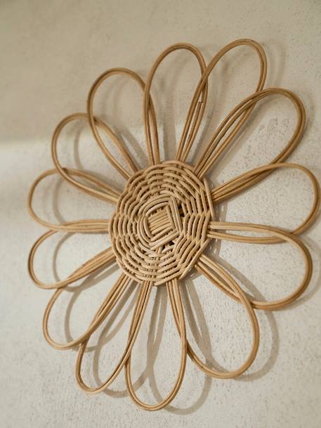 Lot de 5 fleurs murales en rotin beige 2 - vertbaudet enfant 