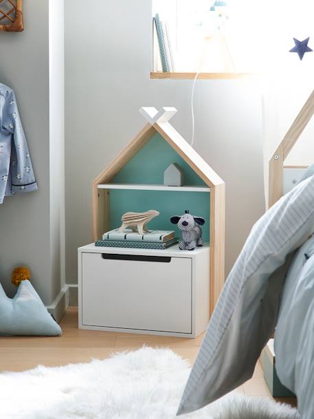 Chevet enfant fond réversible bleu ou rose LIGNE TIPILI blanc 1 - vertbaudet enfant 
