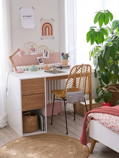 Bureau enfant CHEVRONS blanc/bois 1 - vertbaudet enfant 