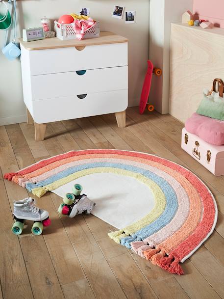 Tapis Arc-en-ciel rose multicolore 1 - vertbaudet enfant 