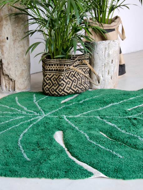 Tapis XL coton lavable Feuille Monstera vert 2 - vertbaudet enfant 