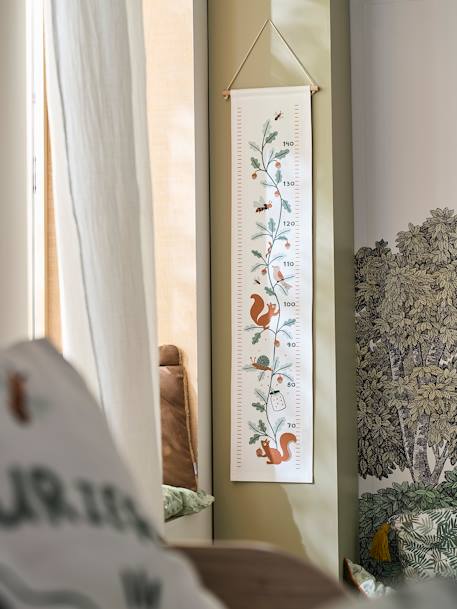 Toise textile écureuil MA CABANE blanc / vert 1 - vertbaudet enfant 