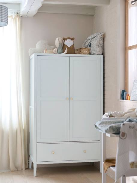 Armoire 2 portes PARISIENNE vert de gris 1 - vertbaudet enfant 