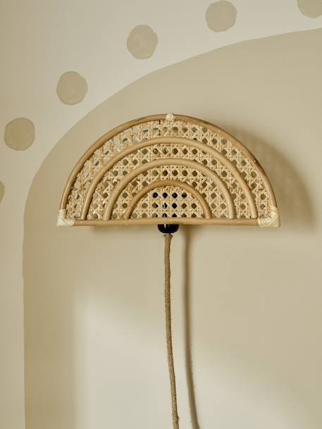 Applique murale arc-en-ciel en rotin et cannage bois 1 - vertbaudet enfant 