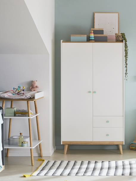 Armoire 2 portes CONFETTI blanc+Vert 1 - vertbaudet enfant 