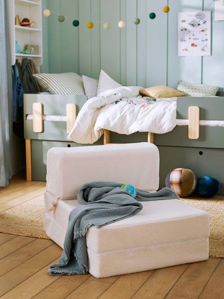 Chauffeuse en sherpa Cocoon écru 1 - vertbaudet enfant 