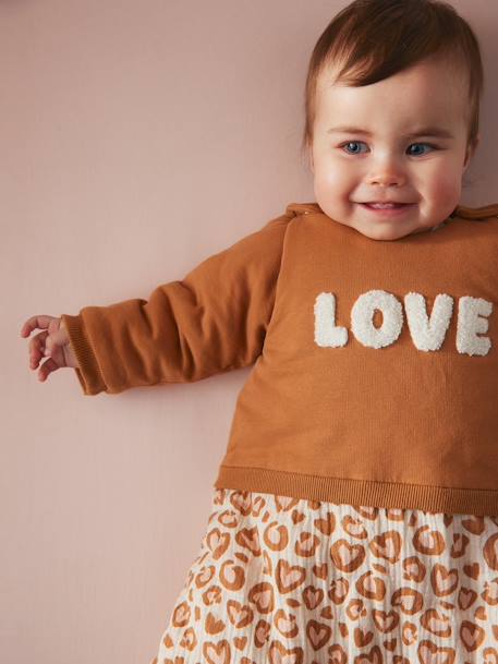 Gigoteuse hiver manches longues amovibles bi-matière LOVELY LEO noisette 2 - vertbaudet enfant 