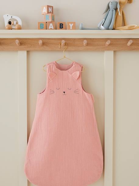 Gigoteuse été en gaze de coton bio* JOLI CAT rose 2 - vertbaudet enfant 