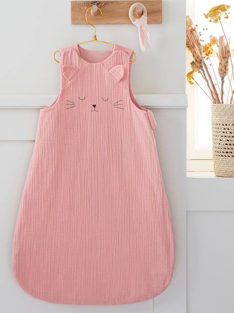 Gigoteuse été en gaze de coton bio* JOLI CAT rose 1 - vertbaudet enfant 