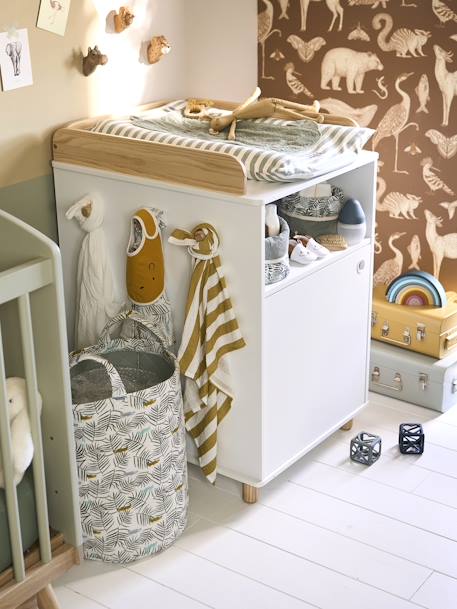 Table à langer LIGNE PTILOU Blanc/bois 5 - vertbaudet enfant 