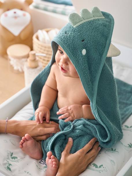Cape de bain et gant DRAGON vert 1 - vertbaudet enfant 