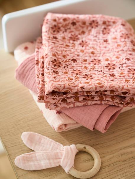 Lot de 3 langes en gaze de coton HAPPY BOHÈME rose 3 - vertbaudet enfant 