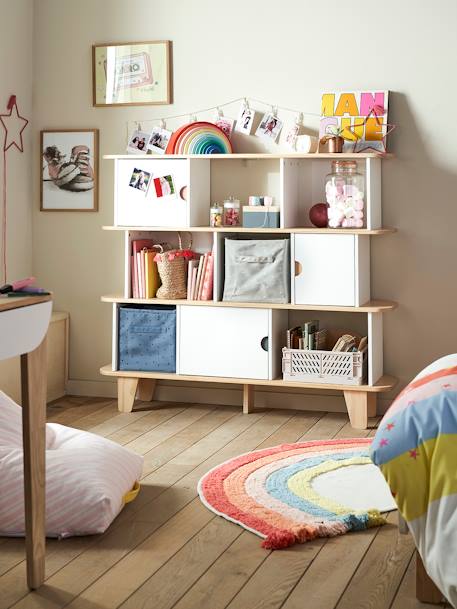 Etagère-bibliothèque SEVENTIES BLANC - BOIS 2 - vertbaudet enfant 